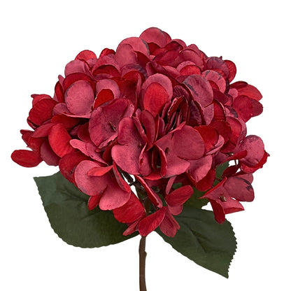 Faux Dried Hydrangea pick 13.5" - Red | GT