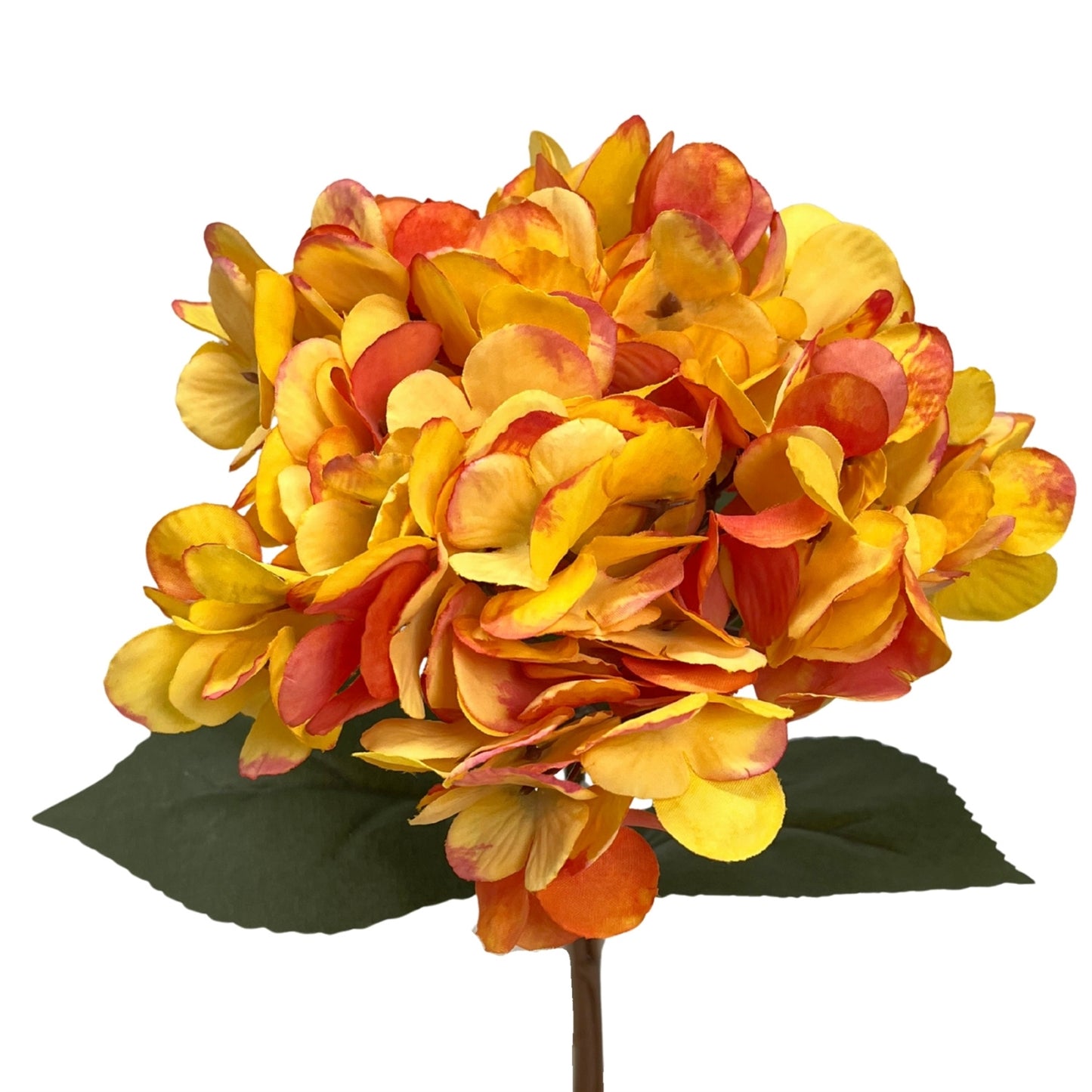 Faux Dried Hydrangea pick 13.5" - Yellow/ Orange | GT