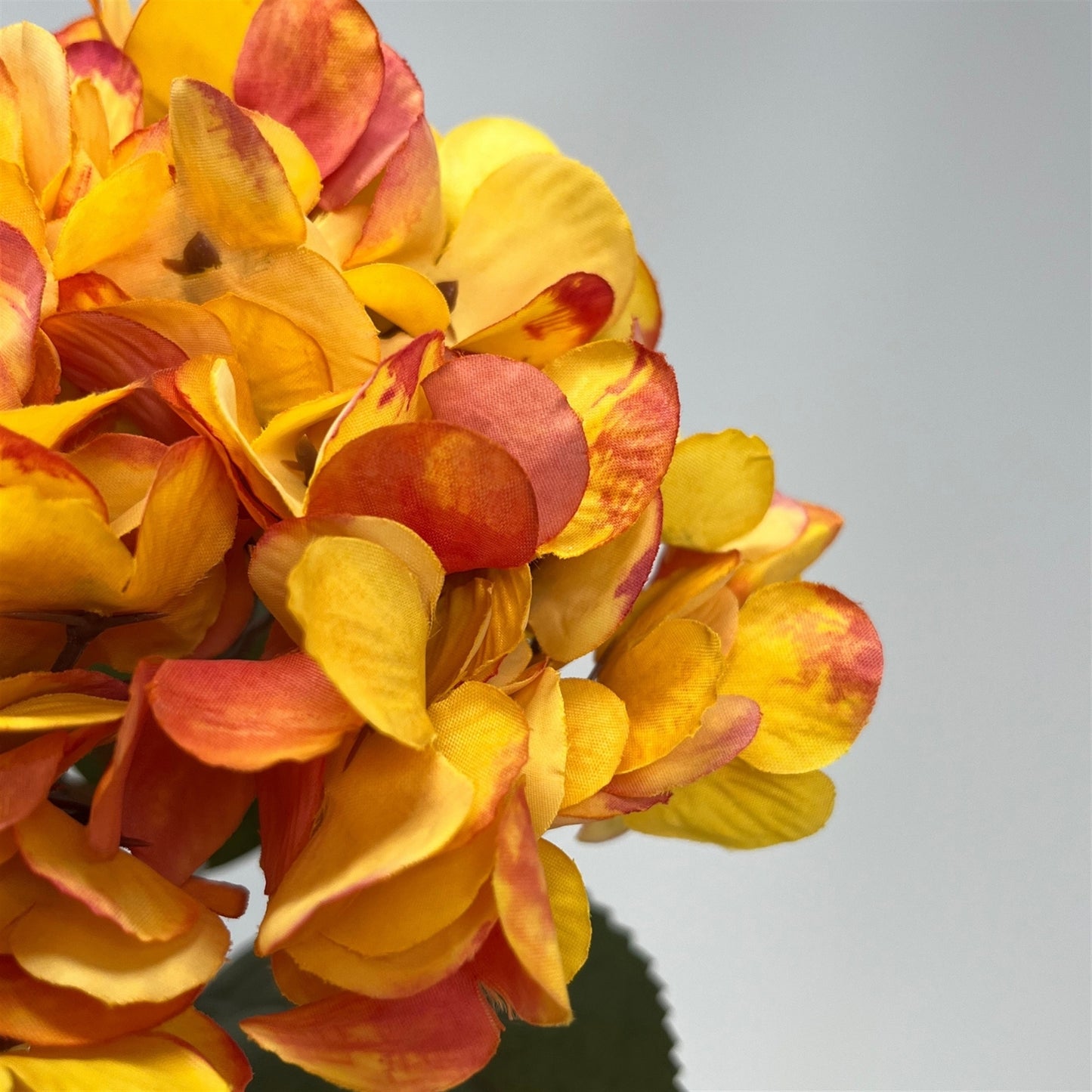 Faux Dried Hydrangea pick 13.5" - Yellow/ Orange | GT