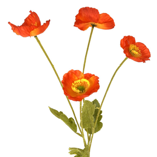 Mini Field Poppy Spray x 4 - 23" - Flame | GT