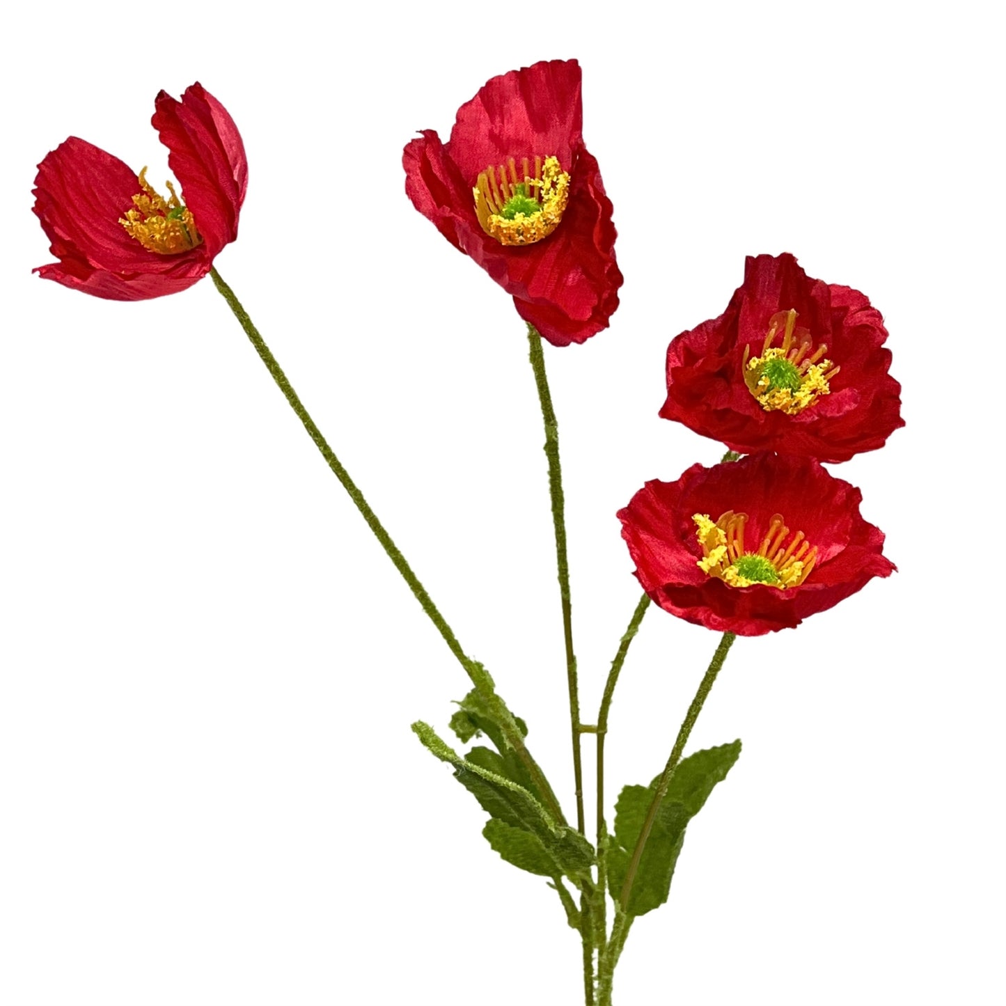 Mini Field Poppy Spray x 4 - 23" - Red