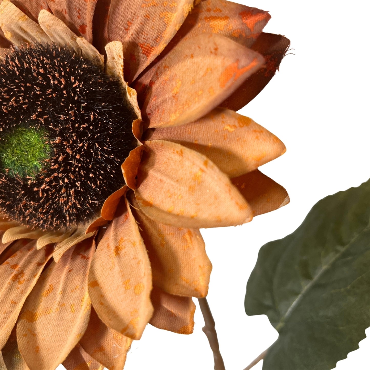 Vintage Fabric Sunflower Stem 27" - Tan