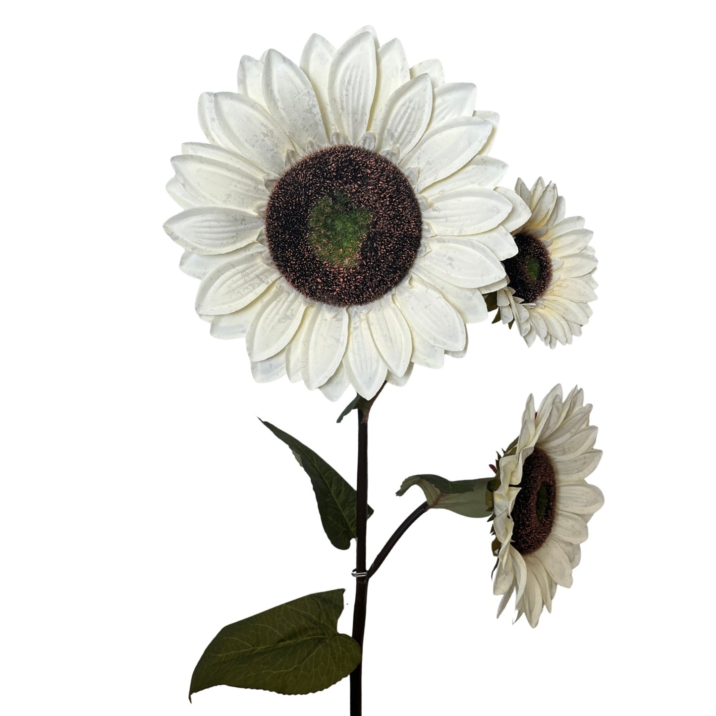 Vintage Fabric Sunflower Spray x 3 - 52" - Ivory