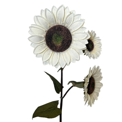 Vintage Fabric Sunflower Spray x 3 - 52" - Ivory