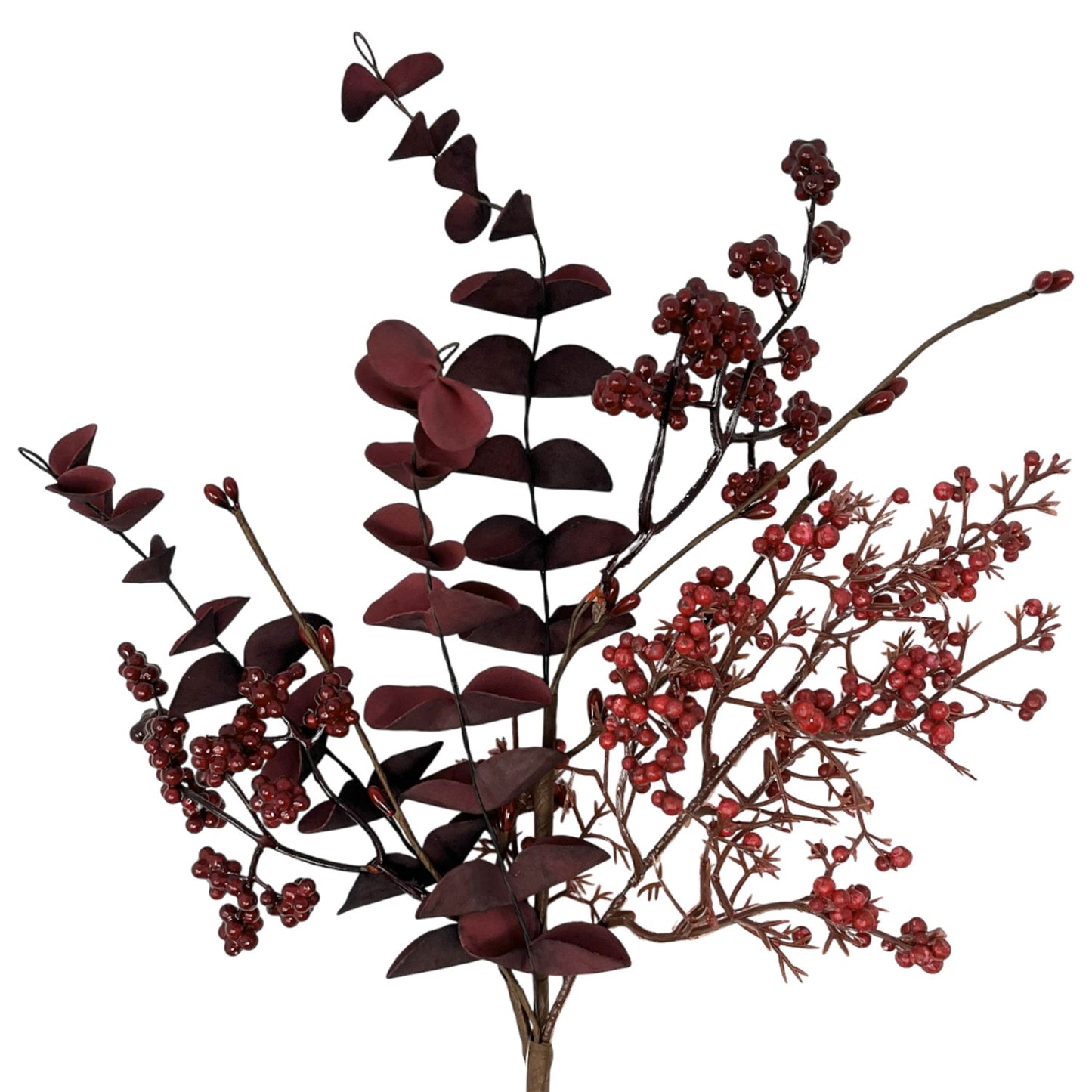Mixed Berry Boxwood Spray Burgundy/Red 18" | KS