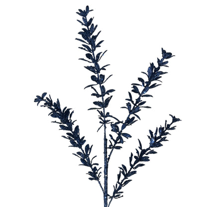 Glittered Rosemary Spray 28.5" - Dark Blue