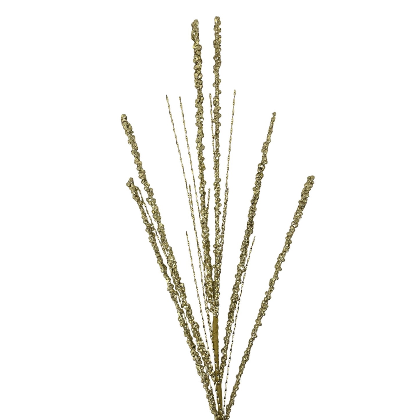 Glitter Bead berry/Metallic Twist Spray 33" - Gold