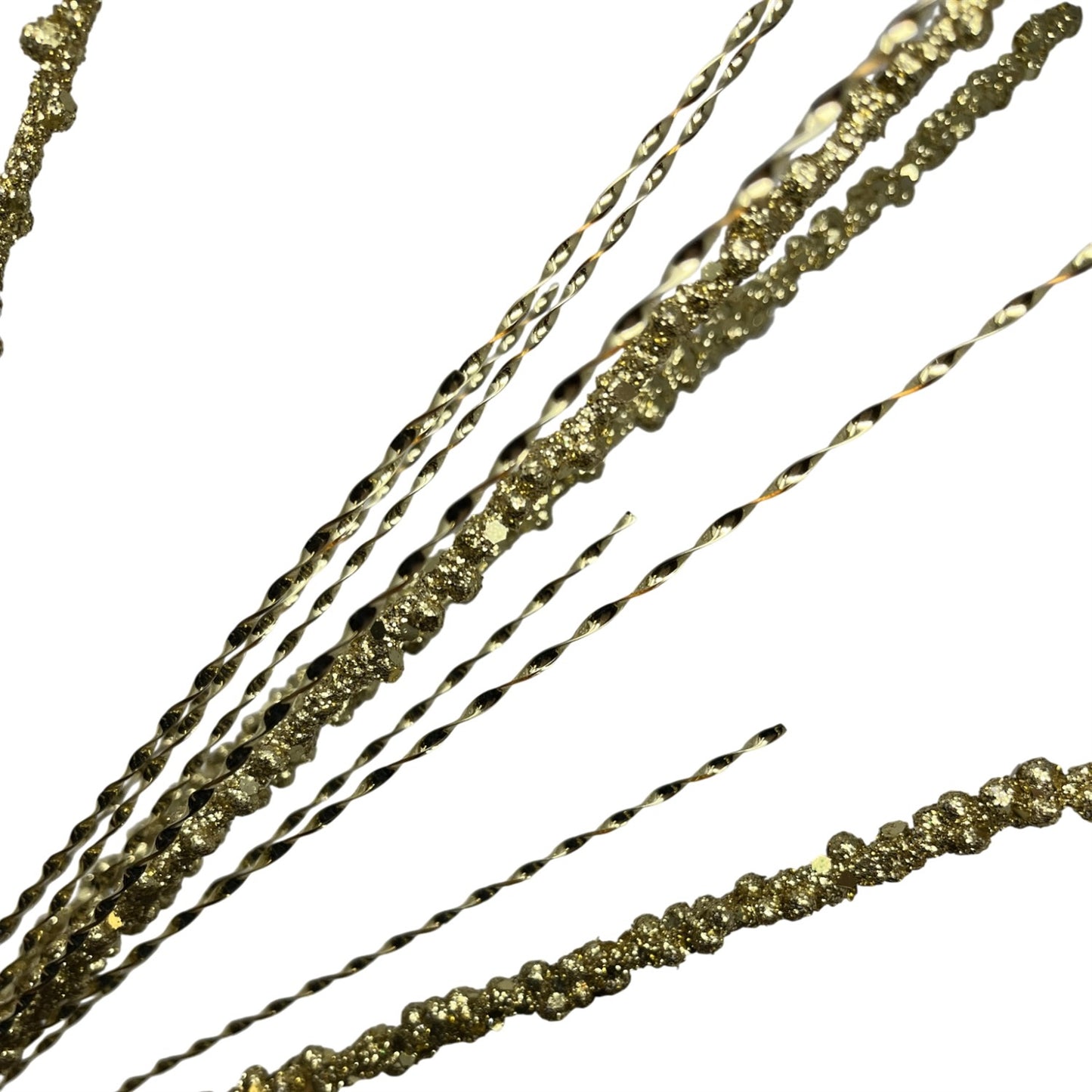 Glitter Bead berry/Metallic Twist Spray 33" - Gold