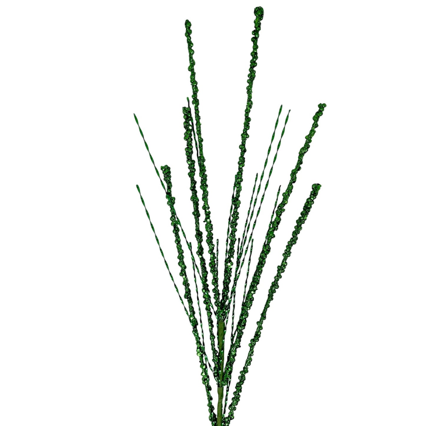 Glitter Bead berry/Metallic Twist Spray 33" - Green