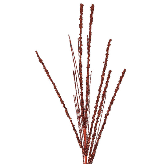 Glitter Bead berry/Metallic Twist Spray 33" - Red