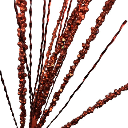 Glitter Bead berry/Metallic Twist Spray 33" - Red