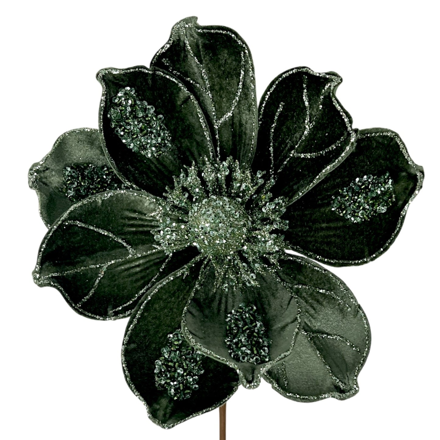 Sage Green Velvet Magnolia Stem H:17" Dia:17"