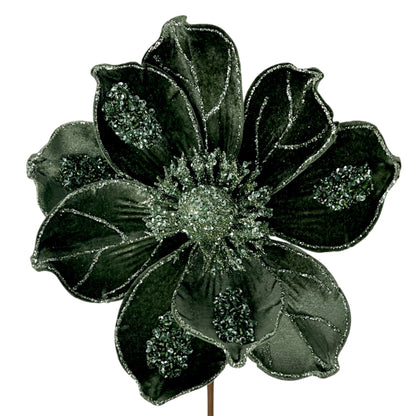 Sage Green Velvet Magnolia Stem H:17" Dia:17"