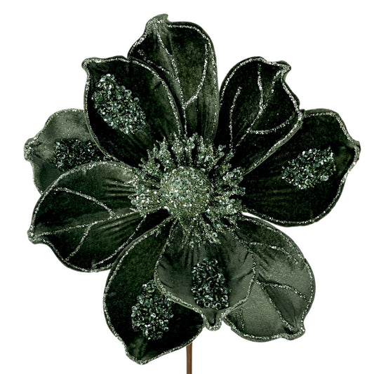 Sage Green Velvet Magnolia Stem H:17" Dia:17"