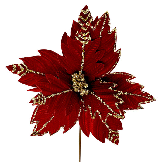 Royal Red Velvet w/ Gold Sequin Edges H:17" Dia:12"