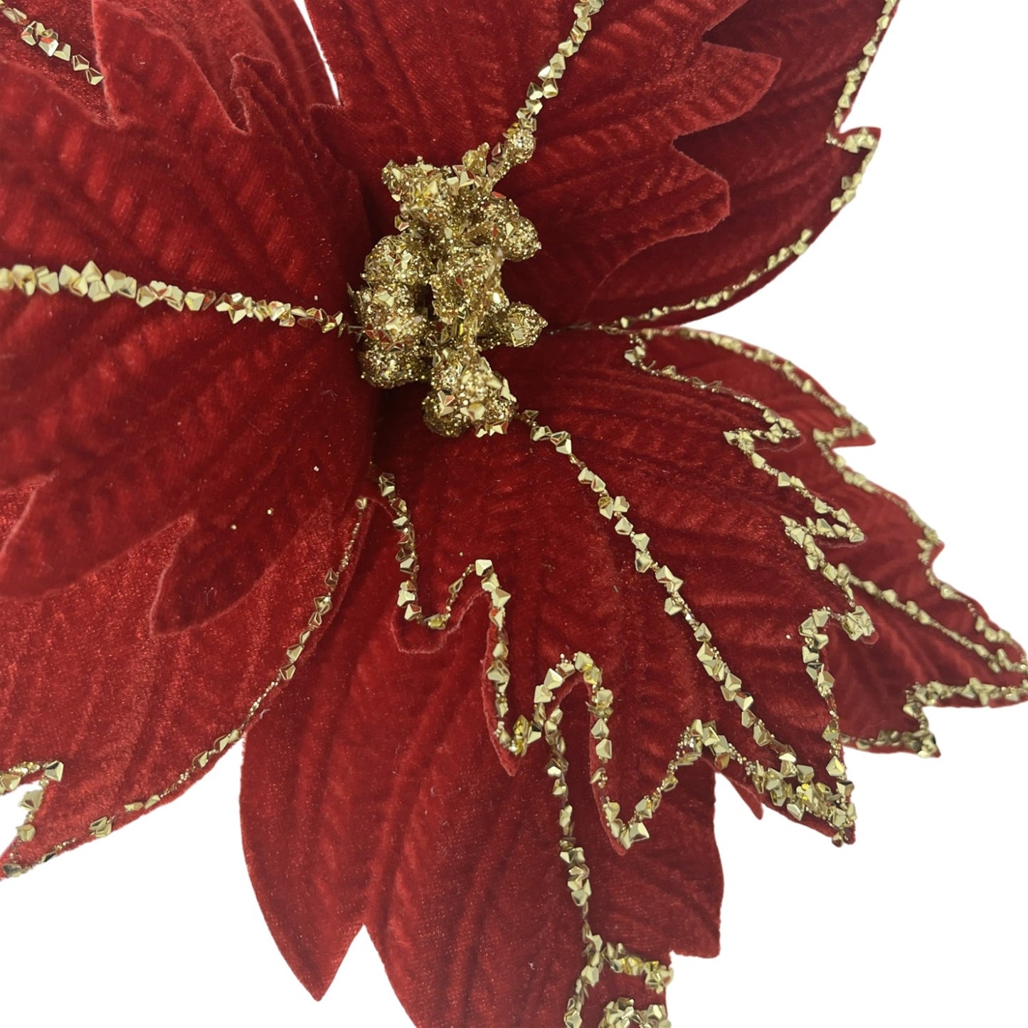 Royal Red Velvet w/ Gold Sequin Edges H:17" Dia:12"