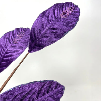 Velvet Magnolia Leaf w/ Sequins 26" - Lavender | DB