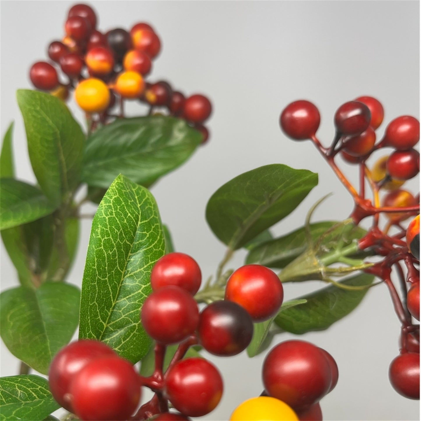 Faux Botanical Cluster Berry Stem 24" - Cranberry | YS