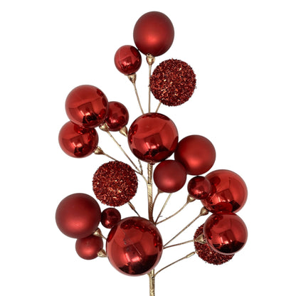 Mixed Shiny/Matte Ball Spray 30" - Red | TG