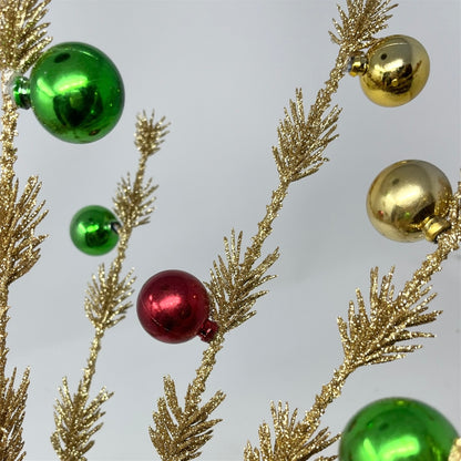 Wild Gold Glittered Pine Spray w/ Balls 41" | TG