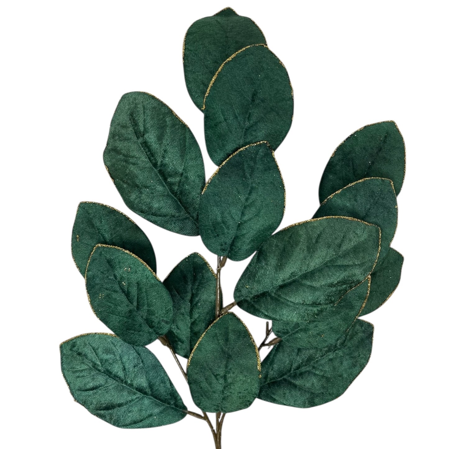 Mini Velvet Magnolia Leaf Spray 23" - Hunter Green | TG