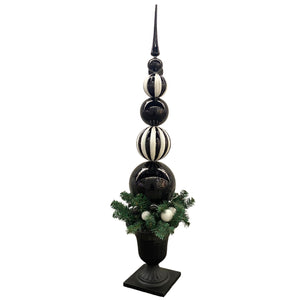 45'' H Shatterproof Finial In Pot W/ Led Light (Black And White In Black Base) | LC