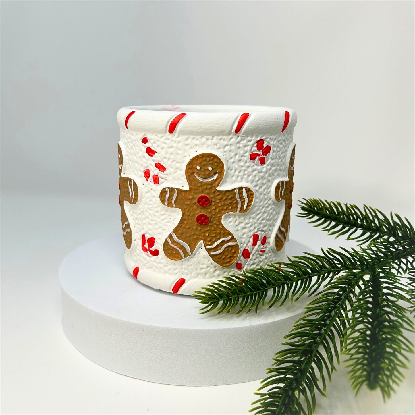 Gingerbread Candy Ceramic Pot 4" x 4"  | YK