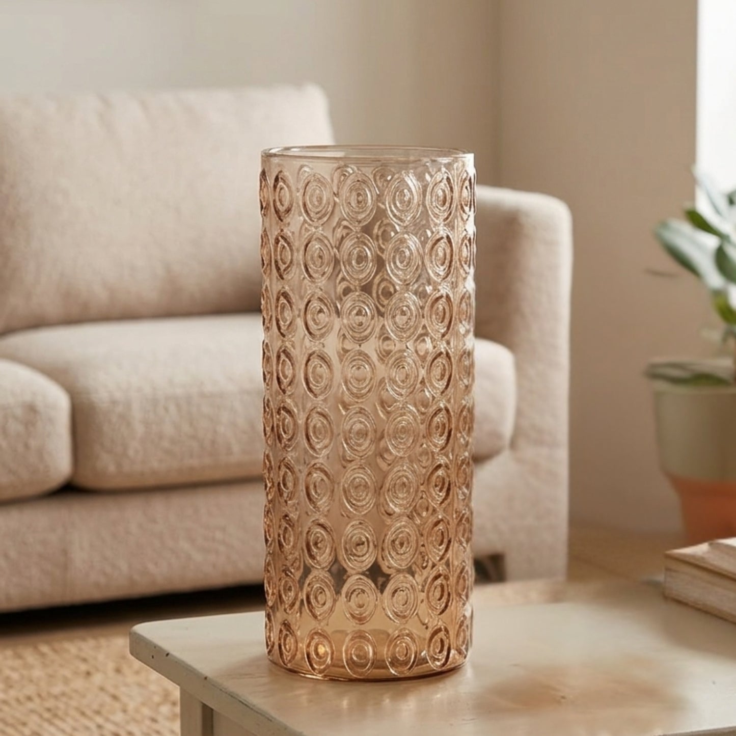 14"H Glass Vase- Pink