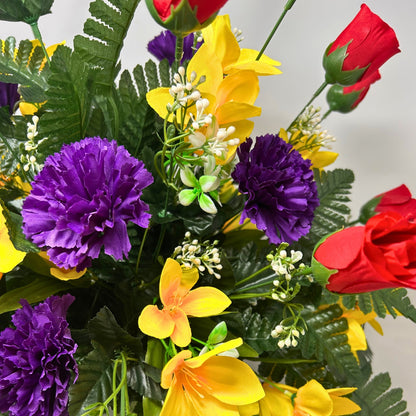 Rolling Fields Pre-Made Vase Insert (Red/Yellow/Purple)