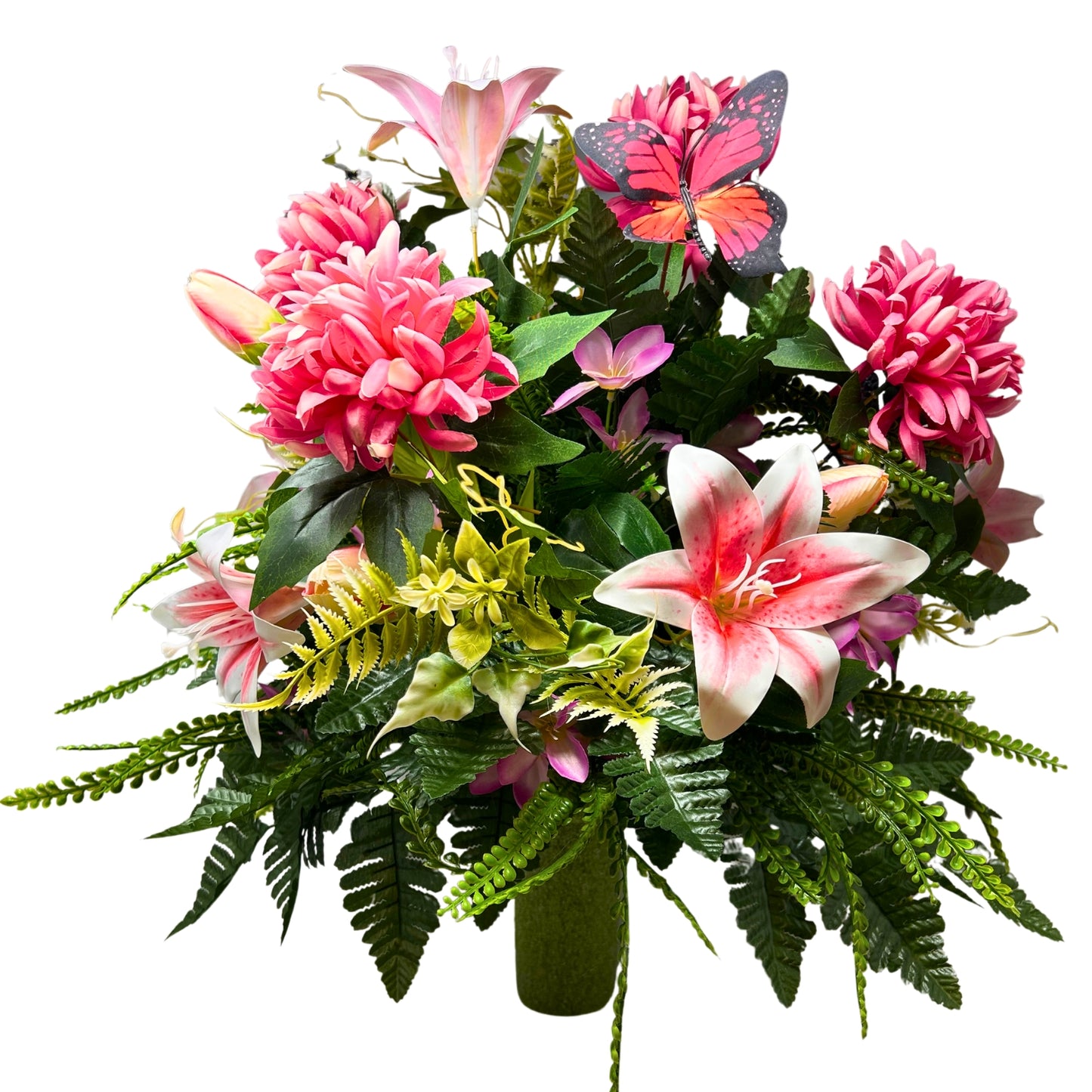 Butterfly Blooms Pre-Made Vase Insert (Pink/Cream)