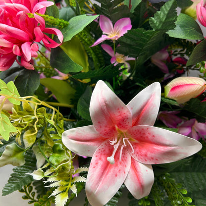 Butterfly Blooms Pre-Made Vase Insert (Pink/Cream)