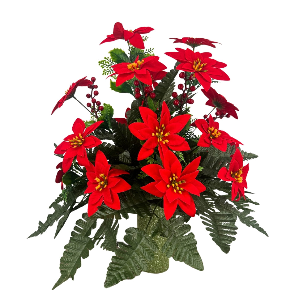 "Christmas Memories" Pre-Made Vase Insert (Red, Dark Green)
