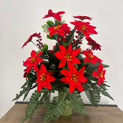 "Christmas Memories" Pre-Made Vase Insert (Red, Dark Green)