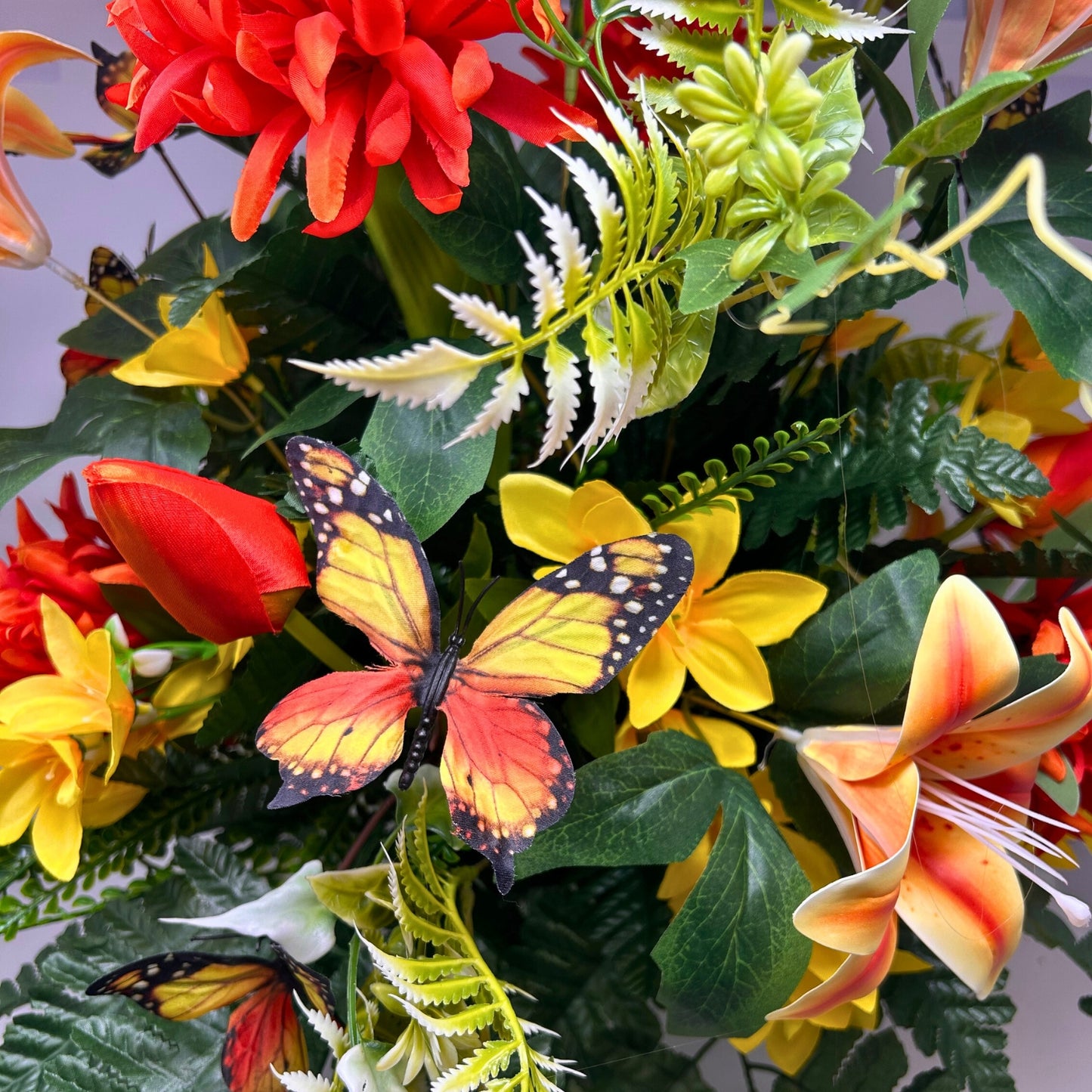 Butterfly Blooms Pre-Made Vase Insert (Orange/Yellow)