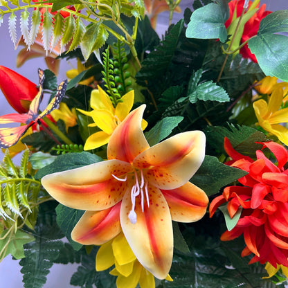 Butterfly Blooms Pre-Made Vase Insert (Orange/Yellow)