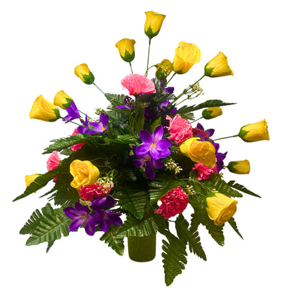 Rolling Fields Pre-Made Vase Insert (Yellow/Purple/Pink)