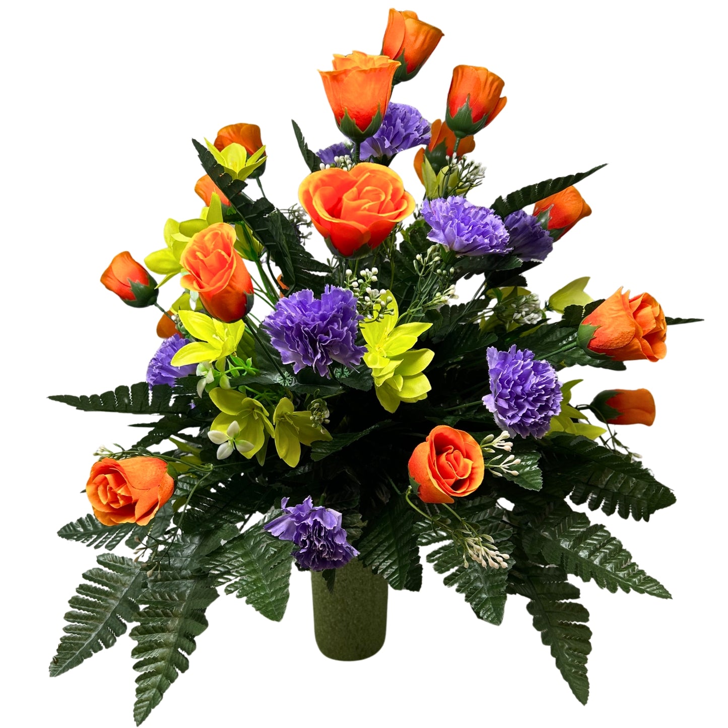 Rolling Fields Pre-Made Vase Insert (Orange/Purple/Lime)