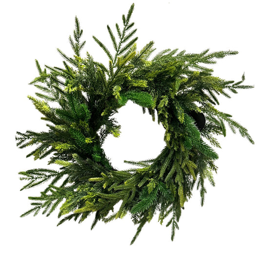 Mixed Pine w/ Soft Touch Norfolk and Cedar Wreath 24" | DB