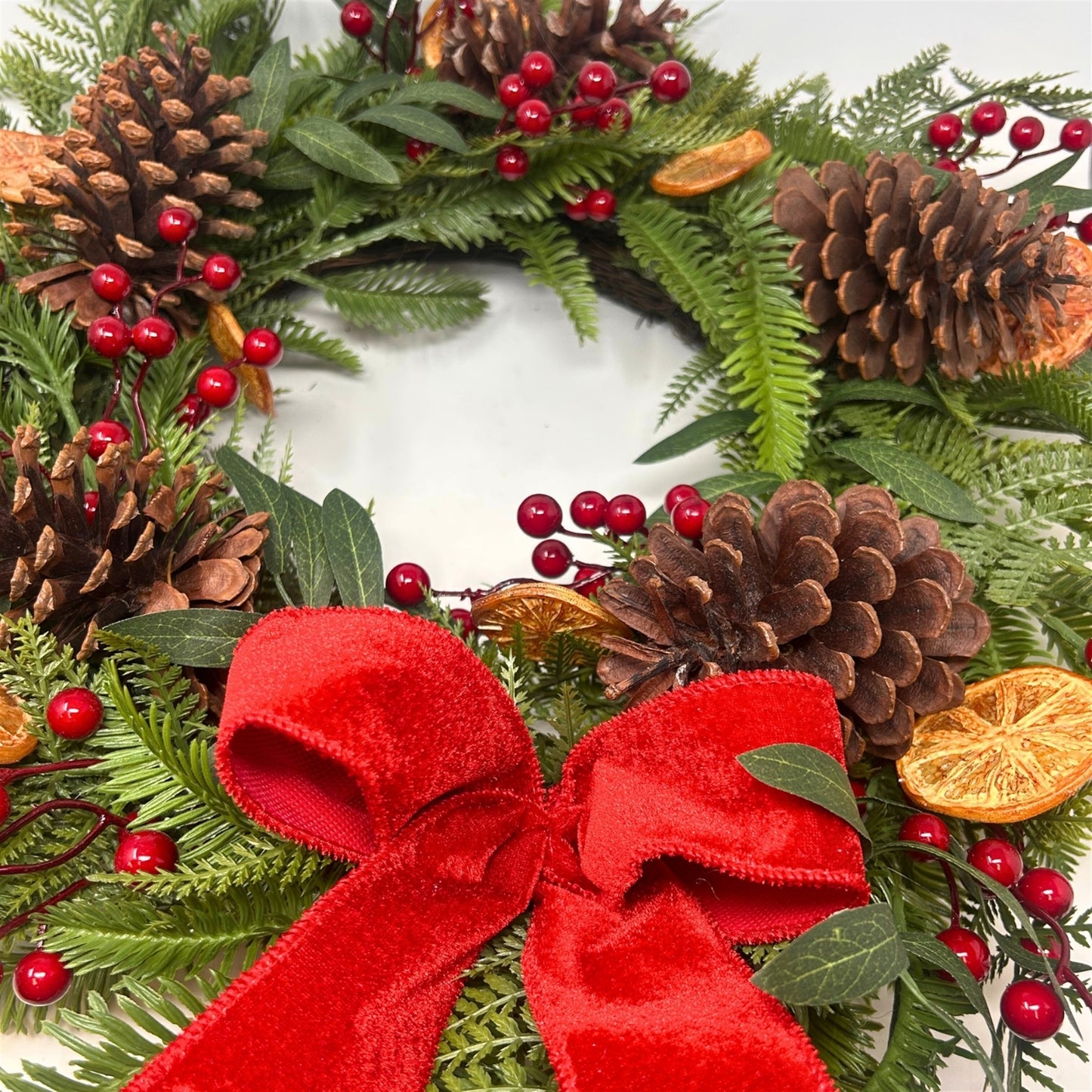 Faux Dried Orange/Berry/Pine Wreath 24" | YK