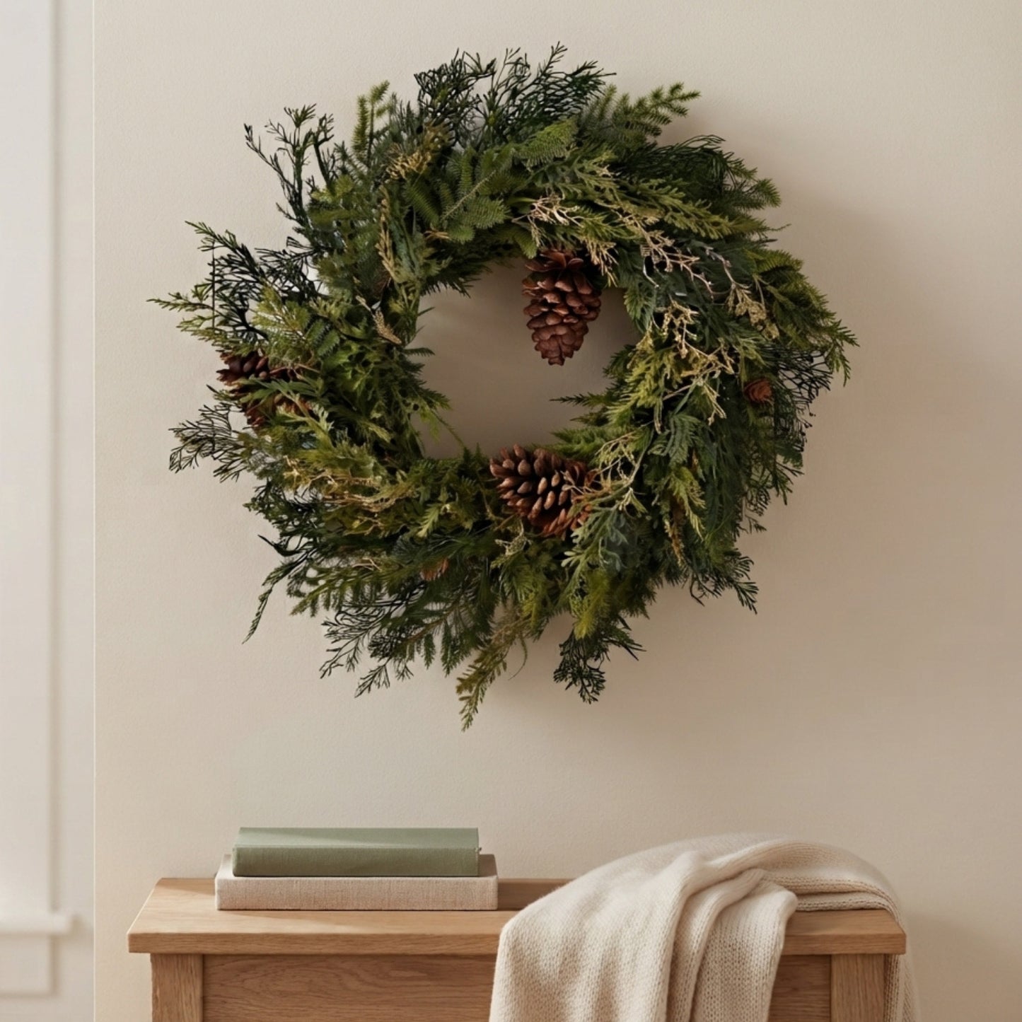 Real Touch Mixed Cedar Wreath 27" | YS