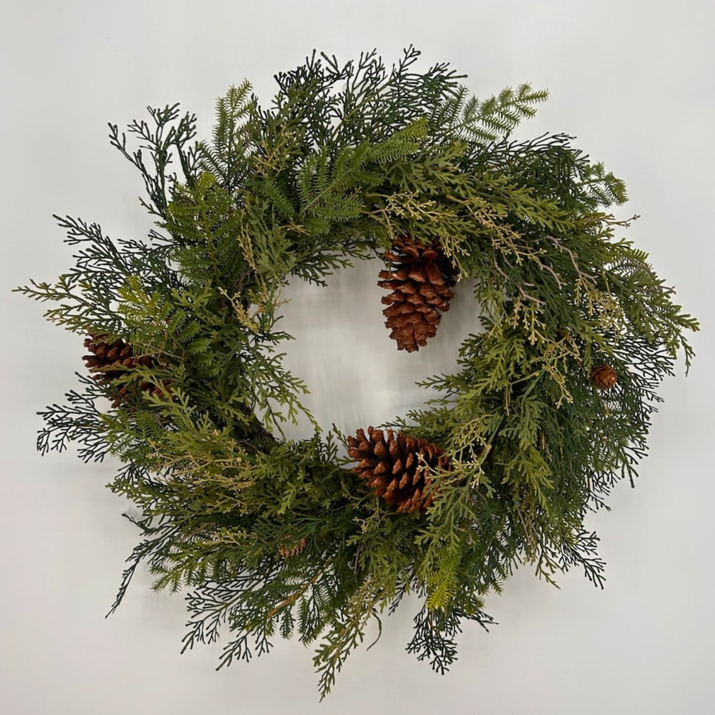 Real Touch Mixed Cedar Wreath 27" | YS