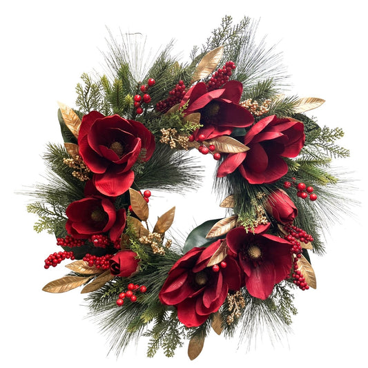 Golden Estate Magnolia Wreath 24" | TG