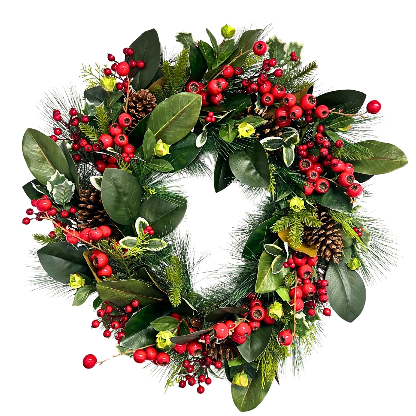 Holly Berry Pine Holiday Wreath 28" | LC