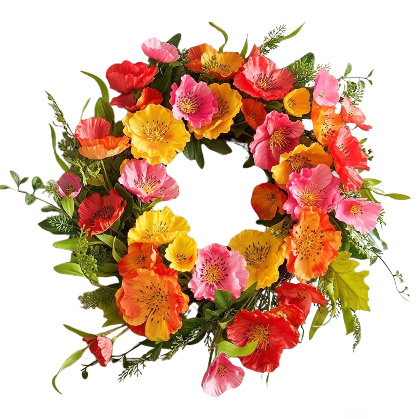 Vibrant Passion Poppy Wreath 24‘’ | QPE