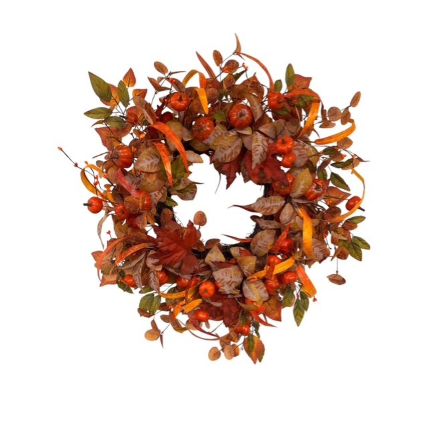 Mini Pumpkin Harvest Wreath 22" | KS