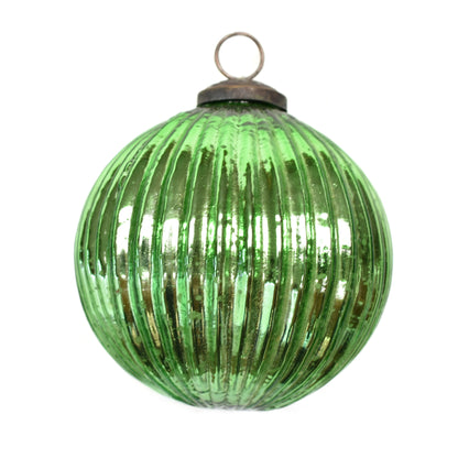 Hammered Glass Ornament 4" in Dark Green | DCH