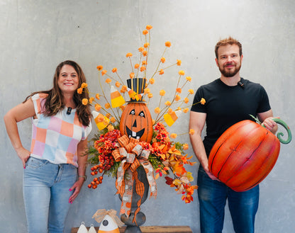 Wild Top Hat Metal Pumpkin 19.25" | FH