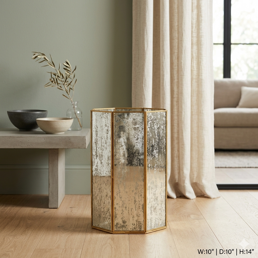Medium Corinth Column Lantern with Antique Glass | DCH