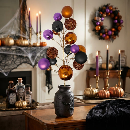 Mixed Shiny/Matte Ball Spray 30" - Orange/Purple/Black | TG
