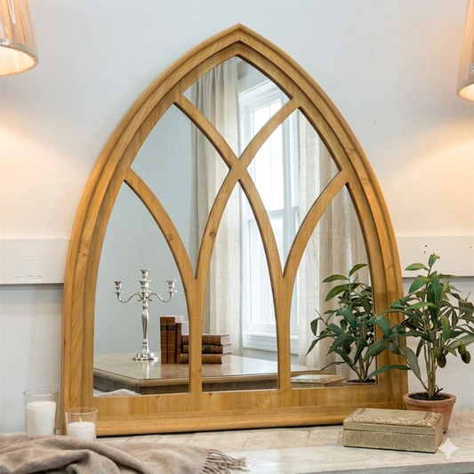 Cathedral Wooden Mirror
